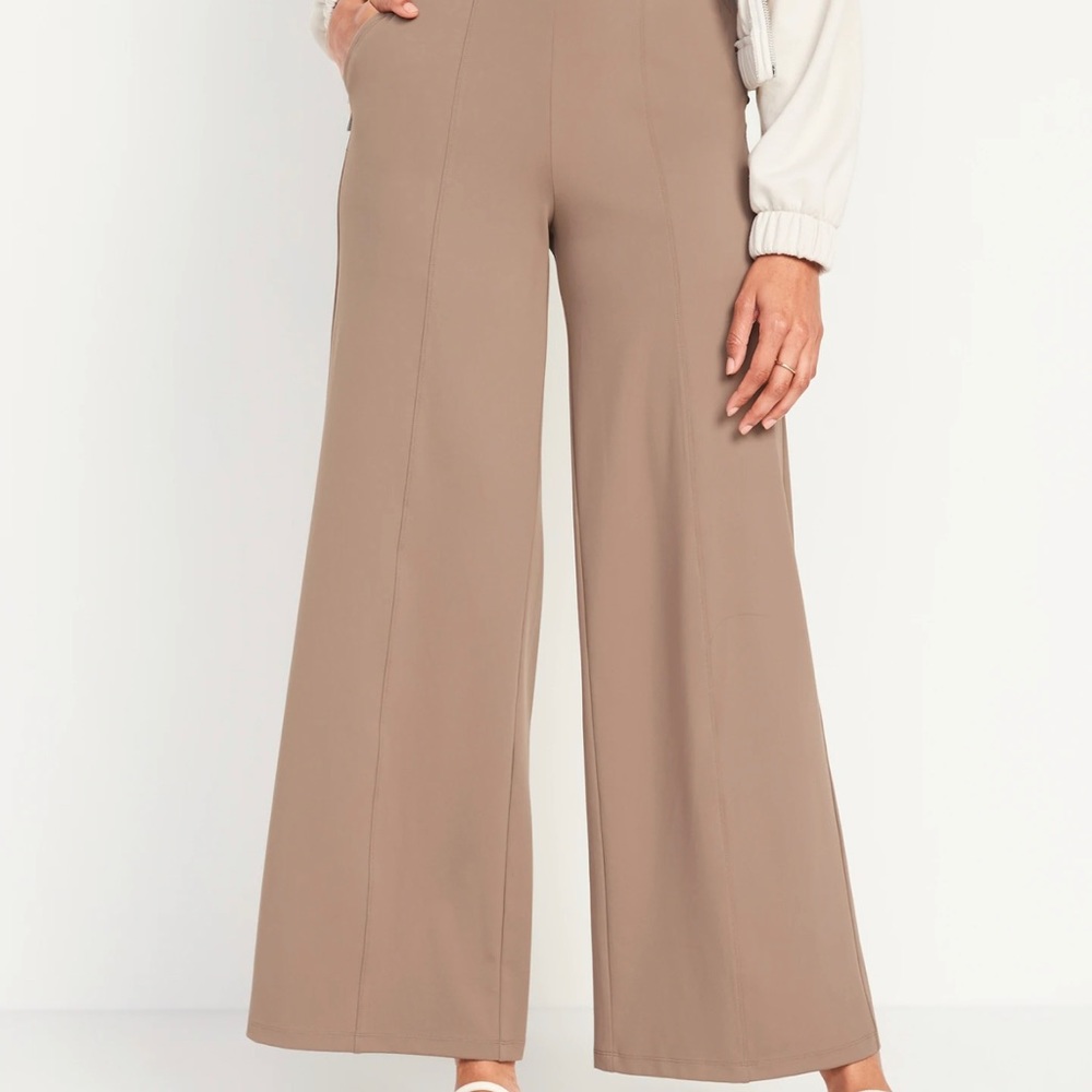 High-Waisted PowerSoft Wide-Leg Pants Tan for Women XL Tall NWTO 37” Inseam